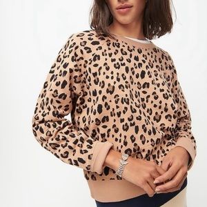JCrew Animal Print Cropped Sweatshirt